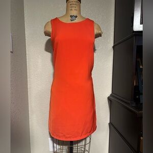 Lulus Vibrant Red Orange Sleeveless Dress with Colorful Ribbon Tieback Sz Small